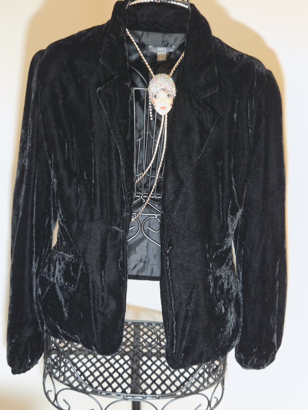 Apt. 9 Black Velvet Blazer Jacket